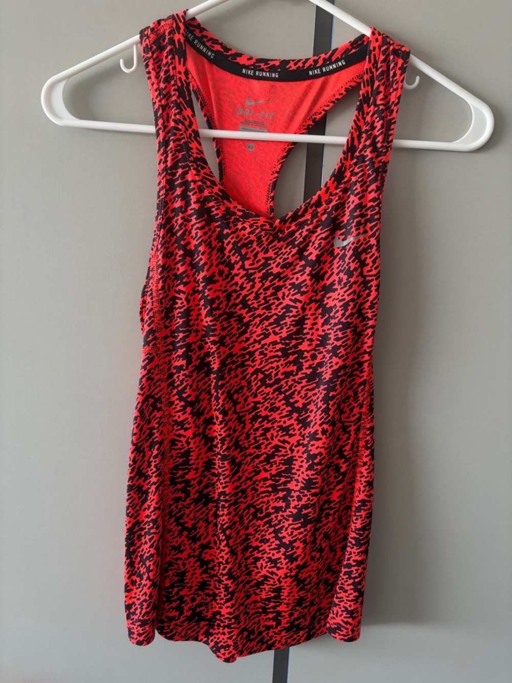 Nike Red and Black Patterned Racerback Tank